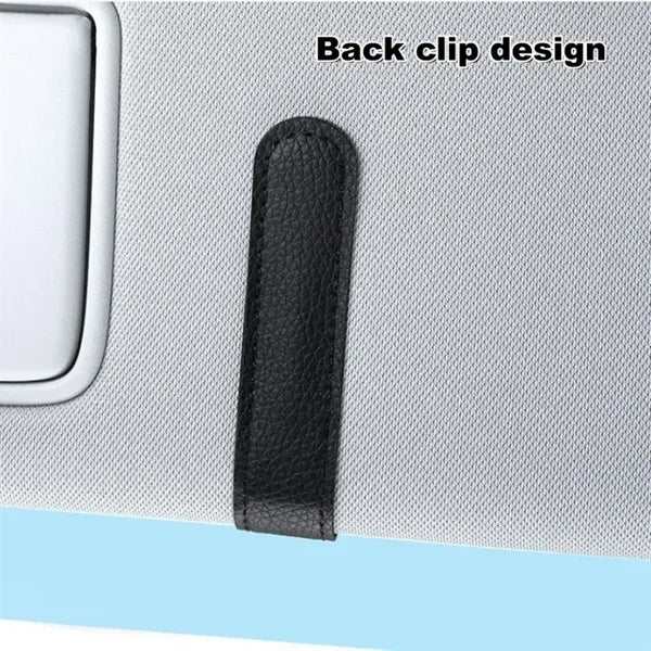 Magnetic Leather Sunglasses Holder