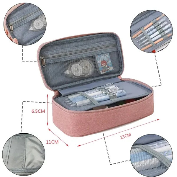 Large Capacity Multifunctional Pencil Case With Compartments