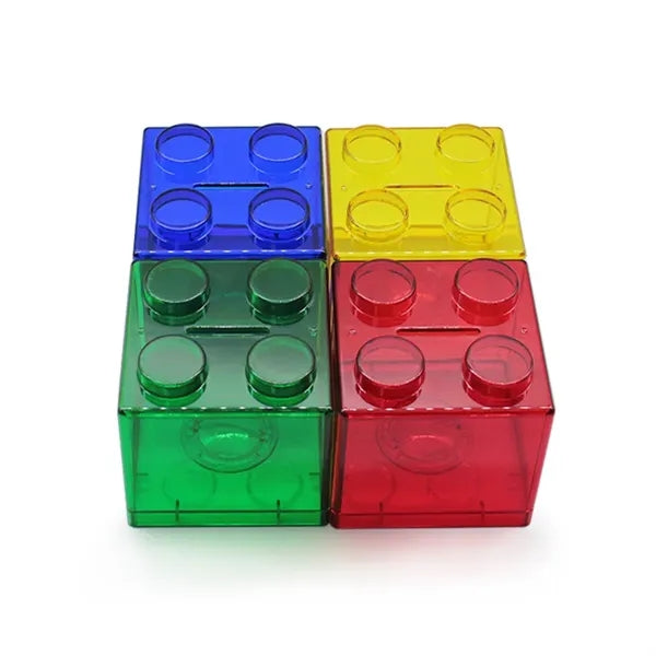 Transparent Stackable Block Piggy Bank