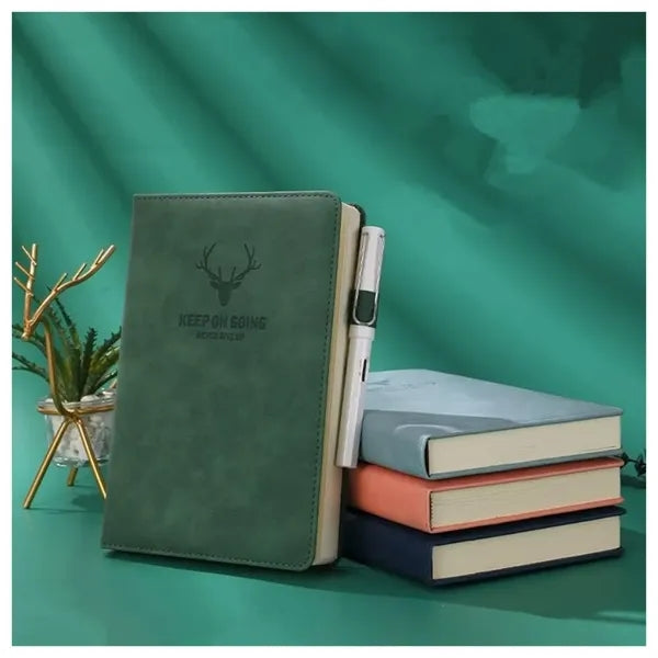Deer Head Pattern PU Leather Cover Notebook