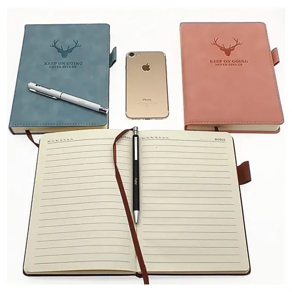Deer Head Pattern PU Leather Cover Notebook