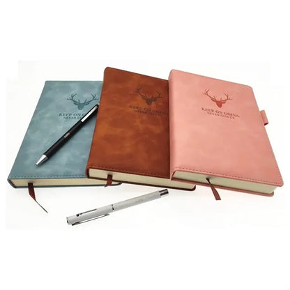 Deer Head Pattern PU Leather Cover Notebook