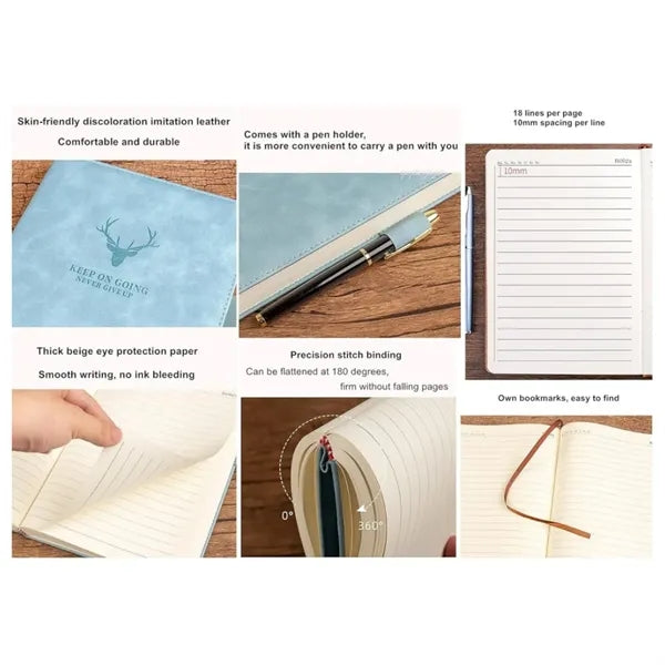 Deer Head Pattern PU Leather Cover Notebook