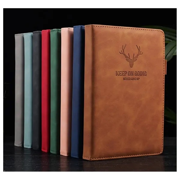 Deer Head Pattern PU Leather Cover Notebook