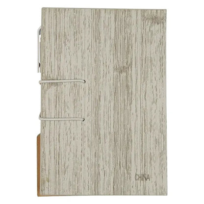 Woodgrain Look Notebook With Sticky Notes And Flags
