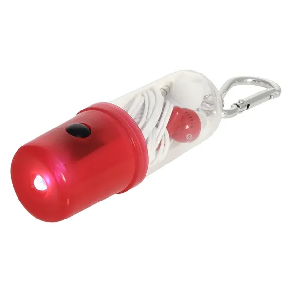 Earbuds With Flashlight Case