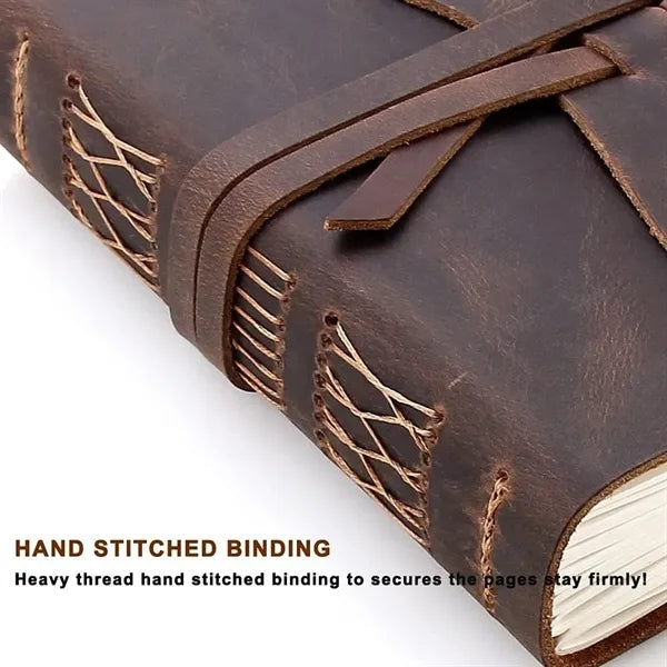 Handmade Genuine Leather Journals Notebooks with Tie Closure