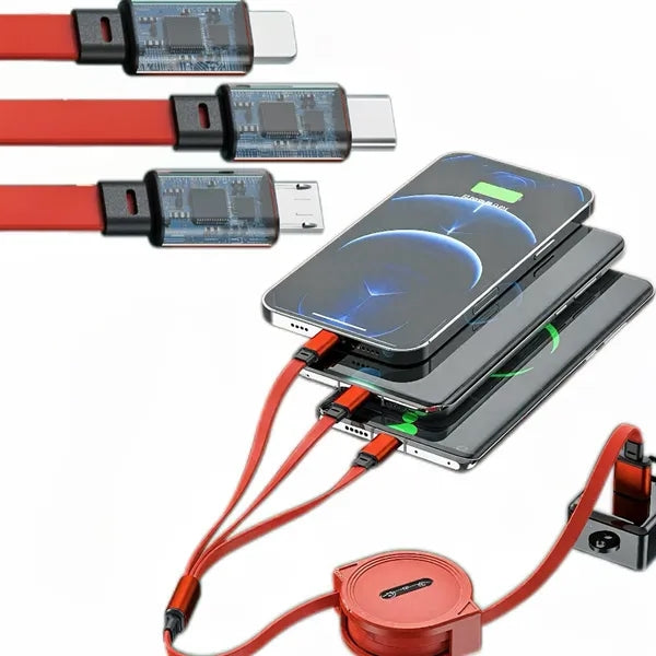 Extendable 3-In-1 Multi-Purpose Charging Cable