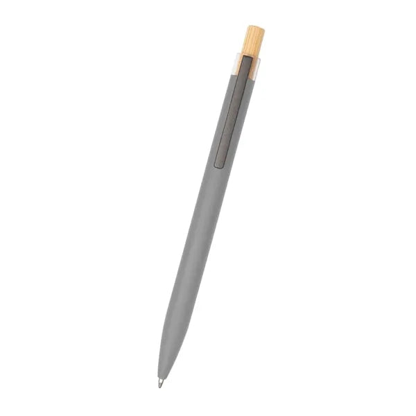 Recycled Aluminum Pen With Bamboo Plunger