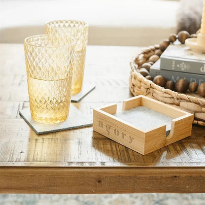 Bamboo & Recycled Felt Coaster Set