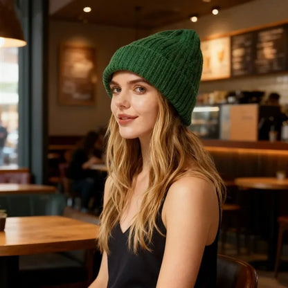 Embroidered Rib Knit Cuff Beanie