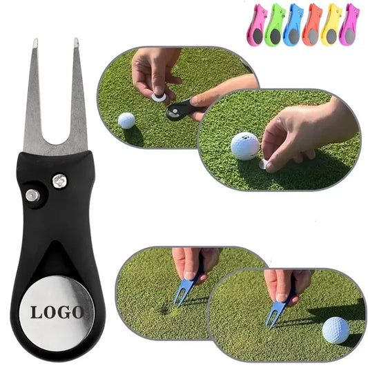 Foldable Golf Divot Repair Tool with Ball Marker