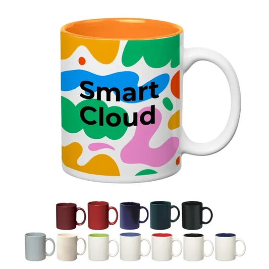 11 Oz. Full Color Hughes Stoneware Mug With C-Handle