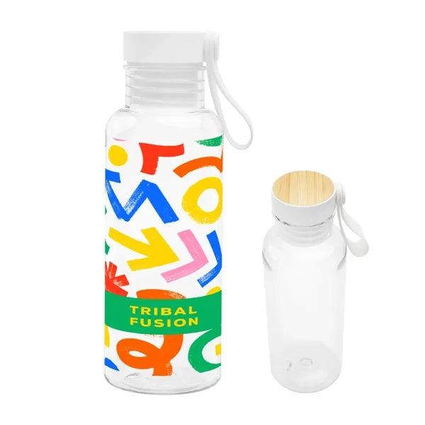 20 Oz. Full Color Cade rPET Bottle With Bamboo Accent Lid...