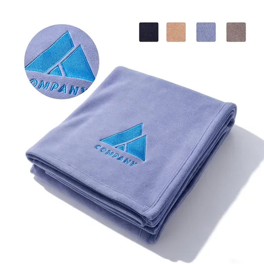 500GSM Cozy Fleece Blanket W/ Embroidery Logo