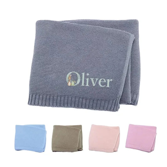 31" x 40" Cotton Deluxe Knitted Throw Baby Blanket