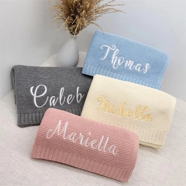 31" x 40" Cotton Deluxe Knitted Throw Baby Blanket