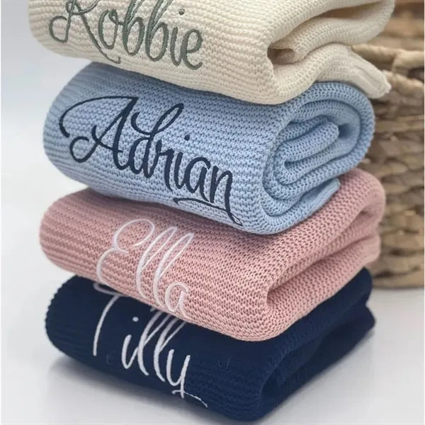 31" x 40" Cotton Deluxe Knitted Throw Baby Blanket