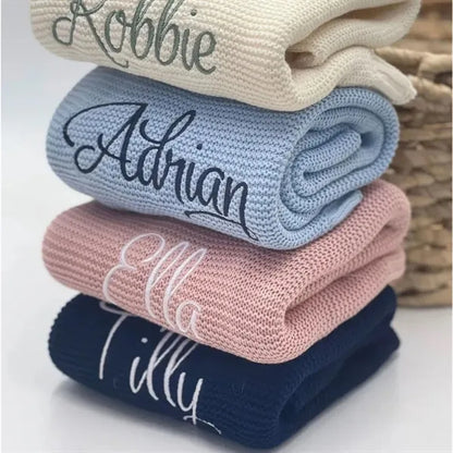 31" x 40" Cotton Deluxe Knitted Throw Baby Blanket