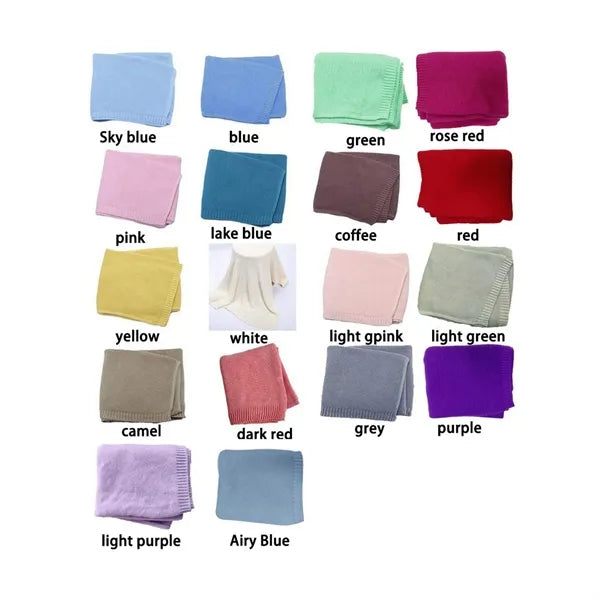 31" x 40" Cotton Deluxe Knitted Throw Baby Blanket