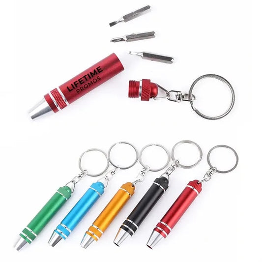 3-Bit Metal Screwdriver Keychain Tool