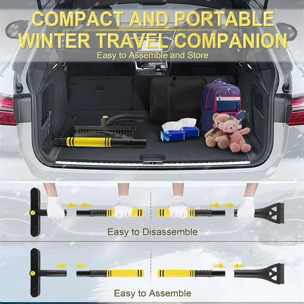 2 in 1 Extendable Snow Brush and Detachable Ice Scraper