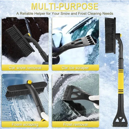 2 in 1 Extendable Snow Brush and Detachable Ice Scraper