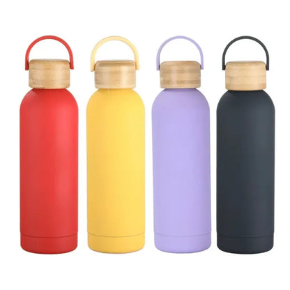32oz Stainless Steel Vacuum Bottle with Bamboo Lid