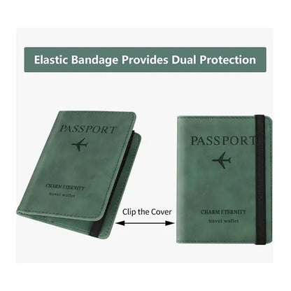 RFID Blocking Travel Wallet Passport Holder With Elastic