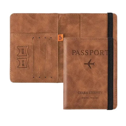 RFID Blocking Travel Wallet Passport Holder With Elastic