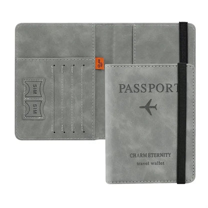 RFID Blocking Travel Wallet Passport Holder With Elastic