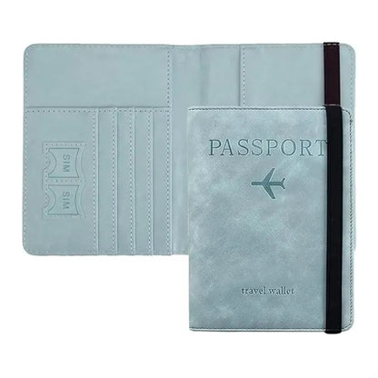 RFID Blocking Travel Wallet Passport Holder With Elastic