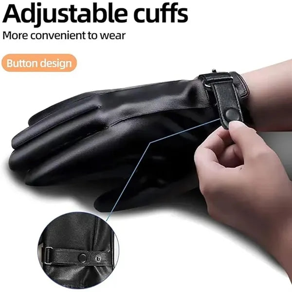 PU Leather Touchscreen Winter Gloves