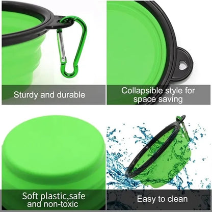 Collapsible 34 OZ Silicone Pet Travel Bowl