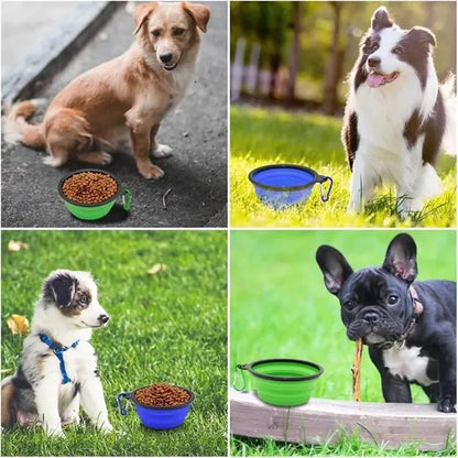 Collapsible 34 OZ Silicone Pet Travel Bowl