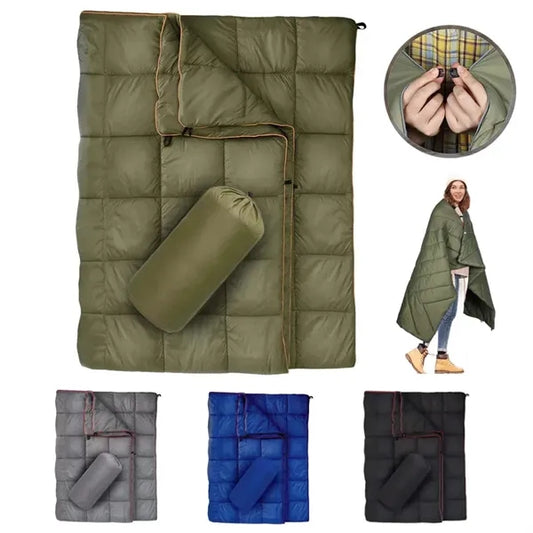 Outdoor Warm Puffy Camping Blanket Waterproof