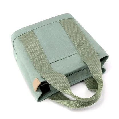 Canvas Tote Bag with Zipper and Multi Pockets