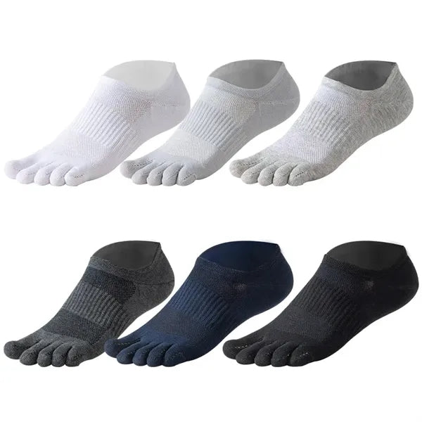 Breathable Antibacterial Five-Toe Men's Cotton Socks
