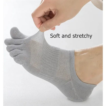 Breathable Antibacterial Five-Toe Men's Cotton Socks
