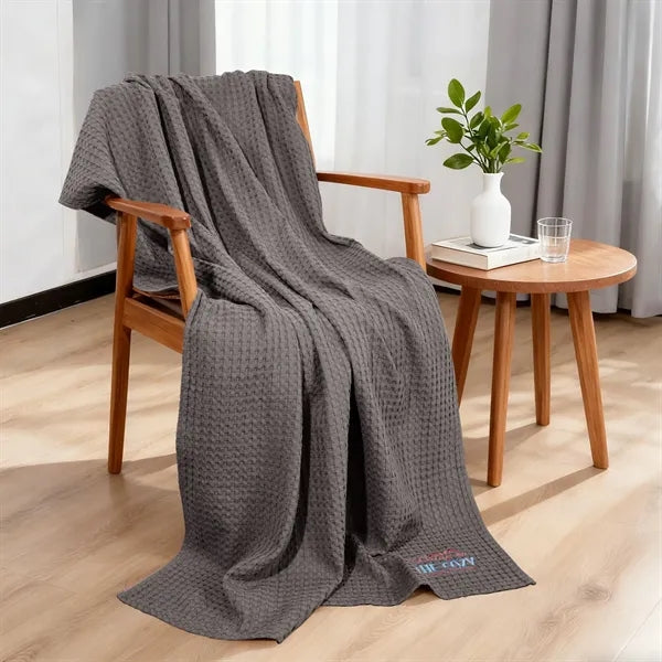 Cotton Waffle Weave Bed Blanket