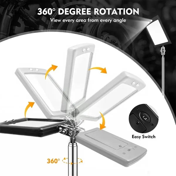 Telescoping LED Lighted Inspection Mirror 360 Swivel