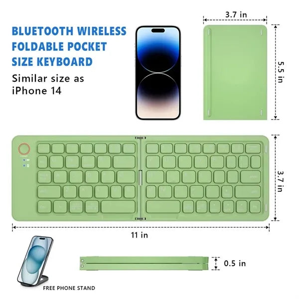 Foldable Bluetooth Keyboard for Windows Mac iOS Android
