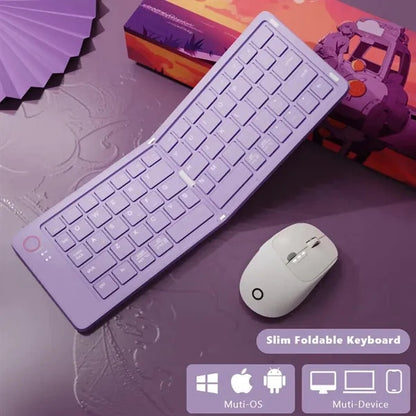 Foldable Bluetooth Keyboard for Windows Mac iOS Android