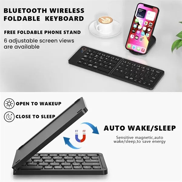 Foldable Bluetooth Keyboard for Windows Mac iOS Android