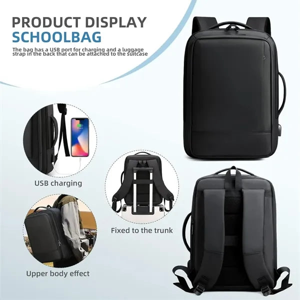 Flight Approved Expandable Laptop Travel Backpack Carry On