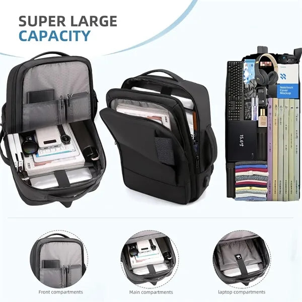 Flight Approved Expandable Laptop Travel Backpack Carry On