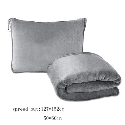 Foldable Portable 2-in-1 Travel Pillow And Nap Blanket