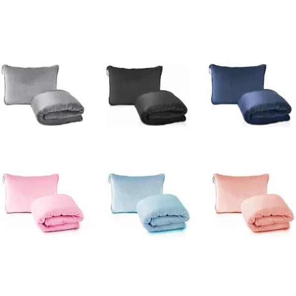 Foldable Portable 2-in-1 Travel Pillow And Nap Blanket