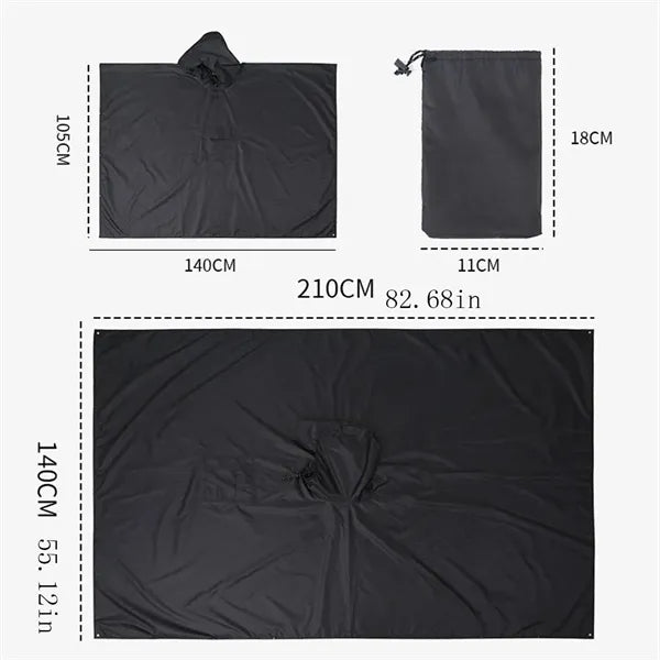 3-in-1 Multifunctional Raincoat Tactical Rain Poncho