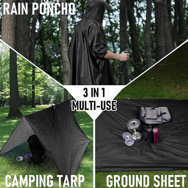 3-in-1 Multifunctional Raincoat Tactical Rain Poncho